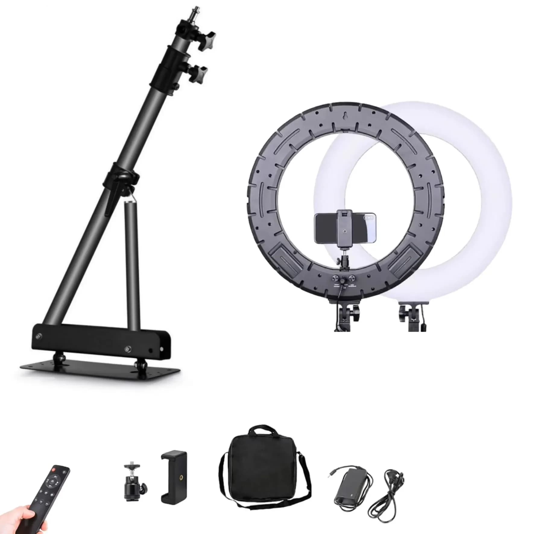 Aro de Luz Profesional 46cm + Base de Pared - Estándar