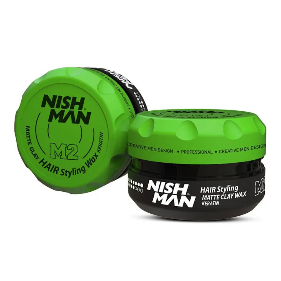 Cera Matte Nishman M2 Arcilla con Keratina 100 ml – Fijación Ultra Fuerte - unidad