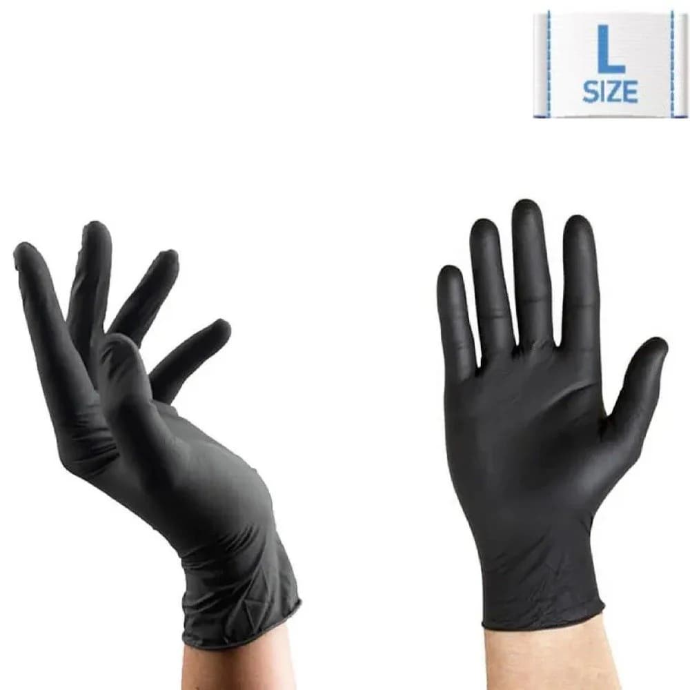 Guantes de latex negros Maxcare Talla L - Estándar