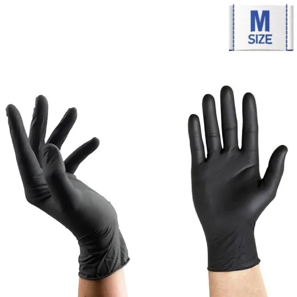 Guantes de latex negros Maxcare Talla M - Estándar