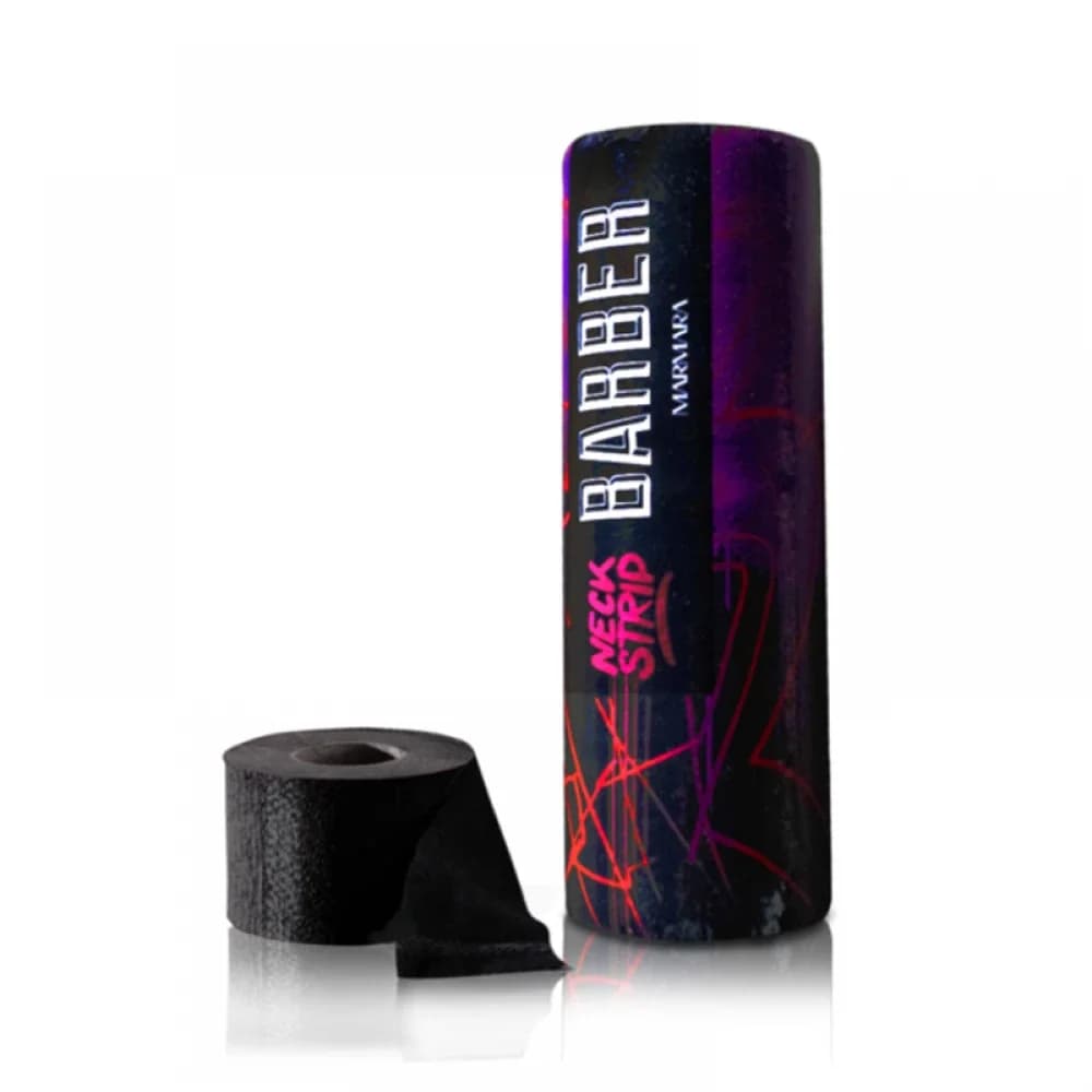 Papel Cuello Marmara Barber Negro - 5 Rollos (500 Tiras) - 12 unidades